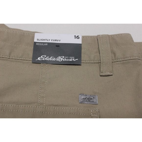 Eddie Bauer women's slightly curvy high rise khaki canvas utility shorts 16 - Picture 10 of 14
